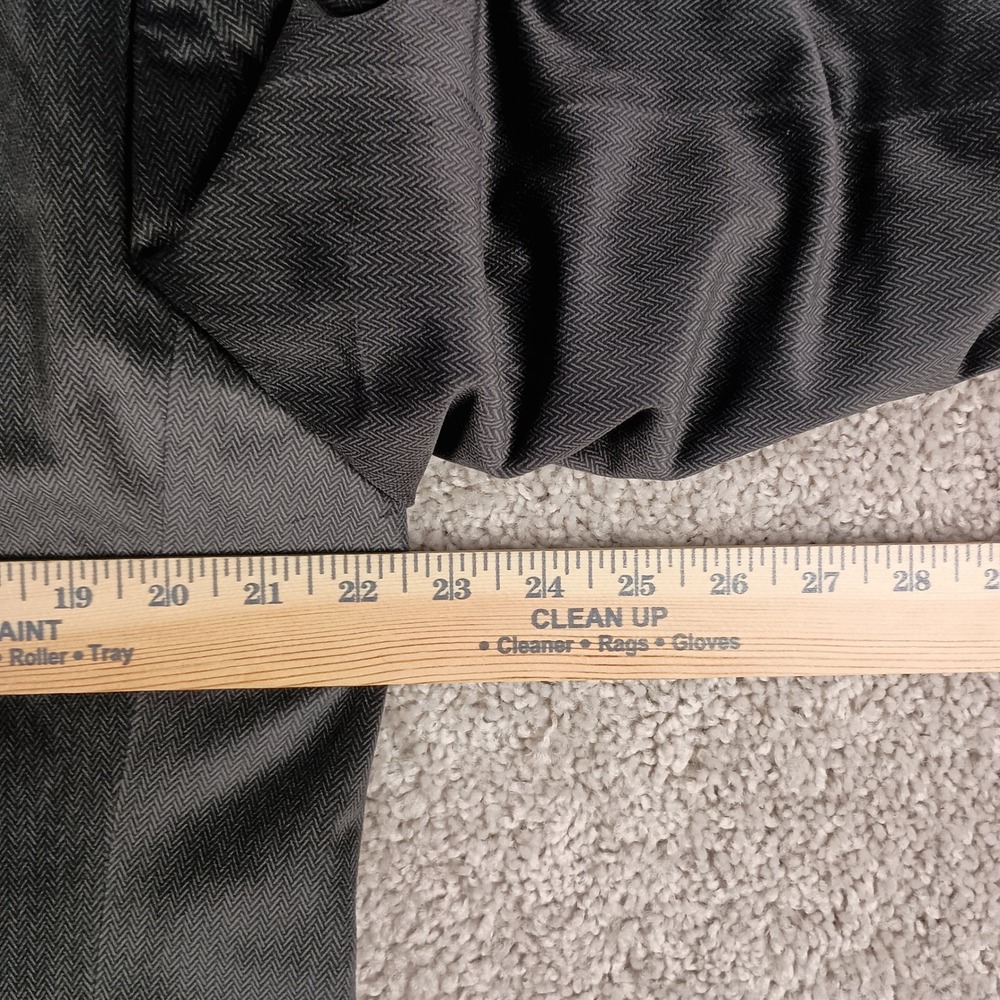 Chaps Velvet Herringbone 42L Mens Charcoal Grey 2-Button Blazer - Picture 15 of 16